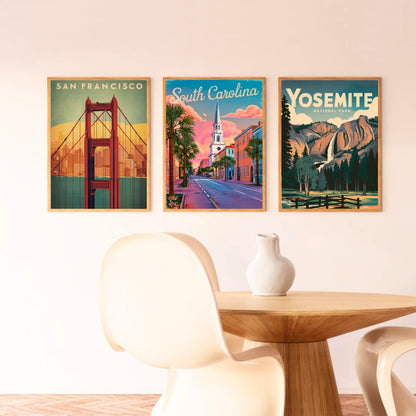 South Carolina Vintage Travel Poster  - Captivating Street of Charleston