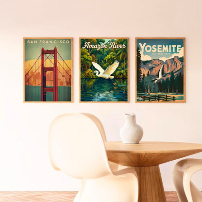 Amazon River Vintage Travel Poster  - Jungle River Flight