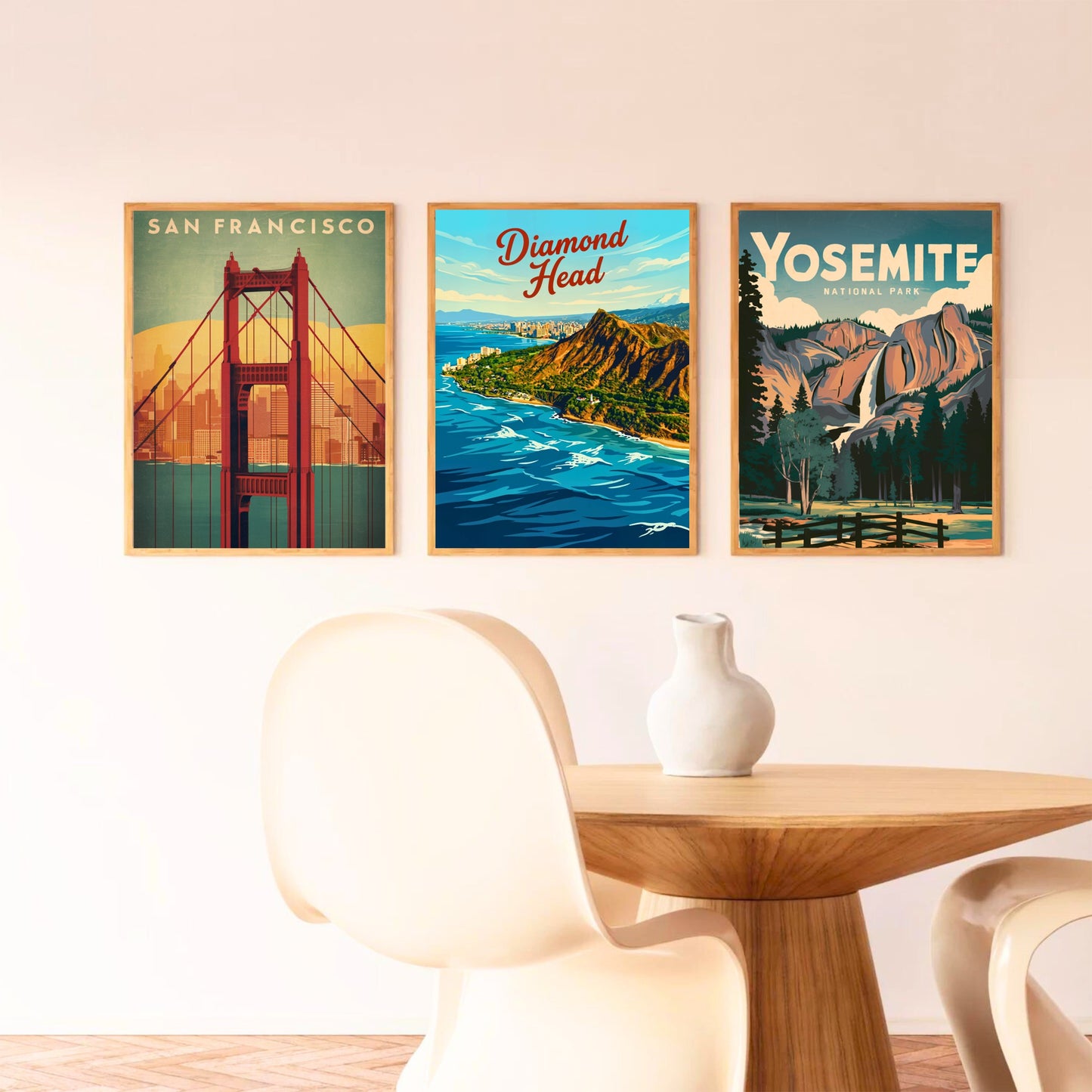 Diamond Head Vintage Travel Poster - Hawaii Landmark