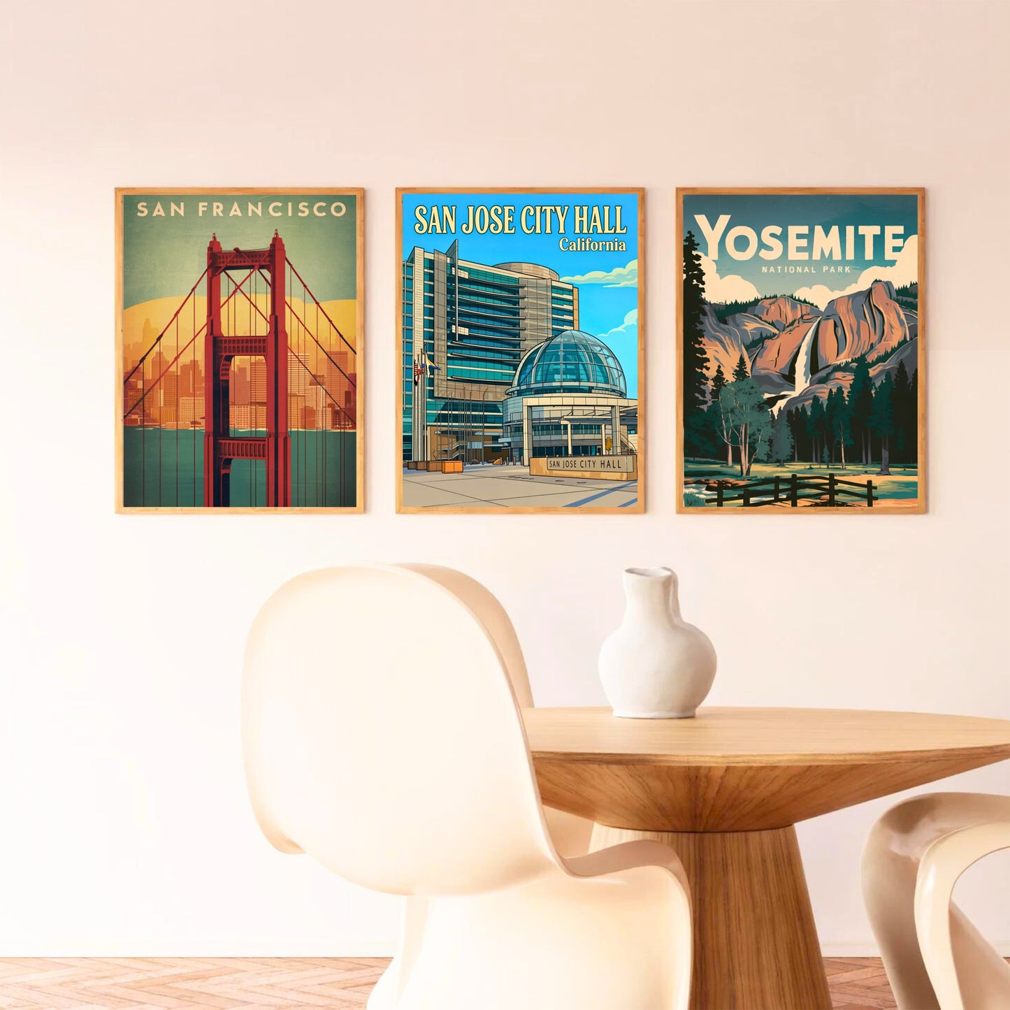 San Jose City Hall Vintage Travel Poster - Modern Civic Dream