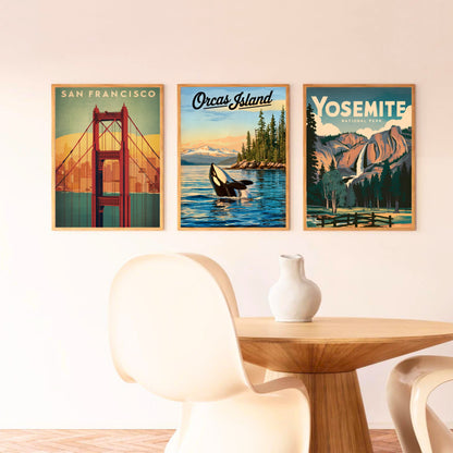 Orcas Island Vintage Travel Poster -  Wild Waters of the San Juans
