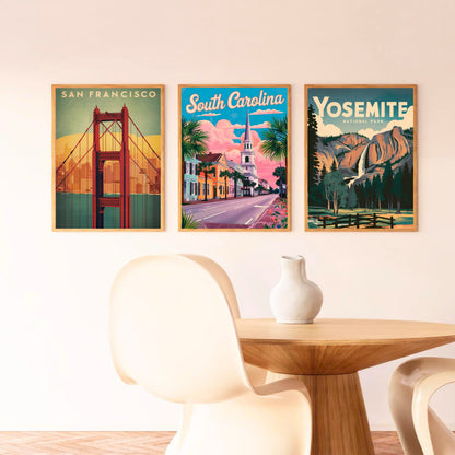 South Carolina Vintage Travel Poster  - Timeless Charleston