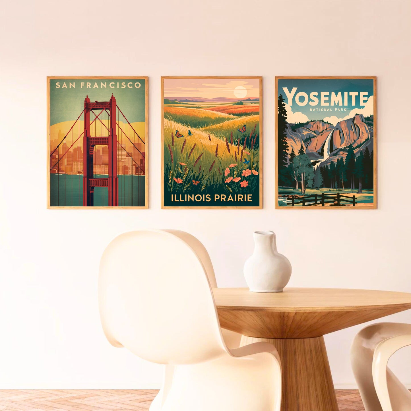 Illinois Vintage Travel Poster -  Prairie State