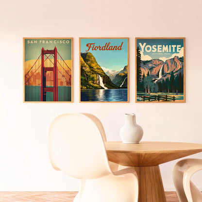 Fiordland Vintage Travel Poster