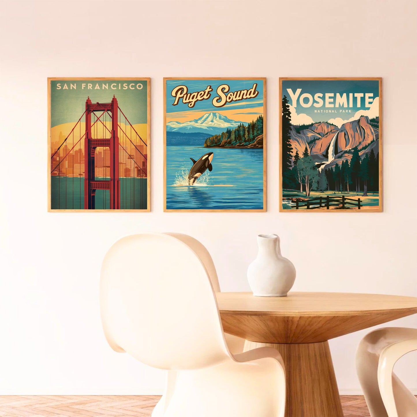 Puget Sound Vintage Travel Poster
