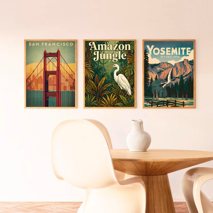 Amazon Jungle Vintage Travel Poster - Stunning Forest