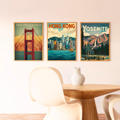 Hong Kong Vintage Travel Poster - Bright Afternoon