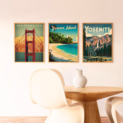 Yasawa Island Vintage Travel Poster - Stunning Island View an Archipelago in Fiji