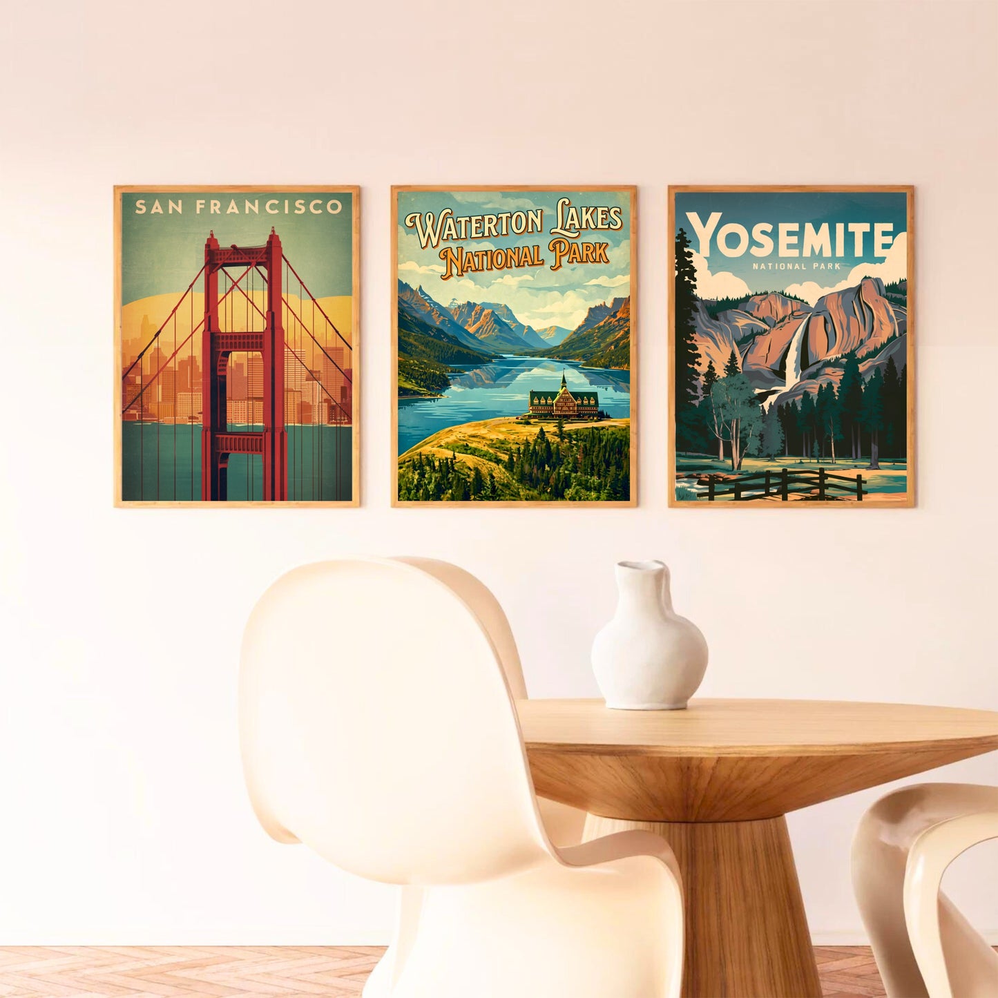 Waterton Lakes National Park Vintage Travel Poster - Alberta’s Hidden Jewel
