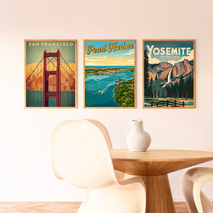 Pearl Harbor Vintage Travel Poster - Historic Naval Base