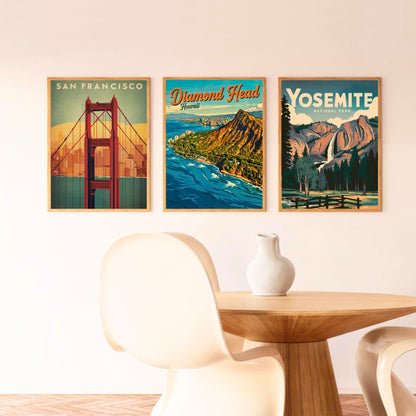 Diamond Head Vintage Travel Poster - Majesty of Hawaii