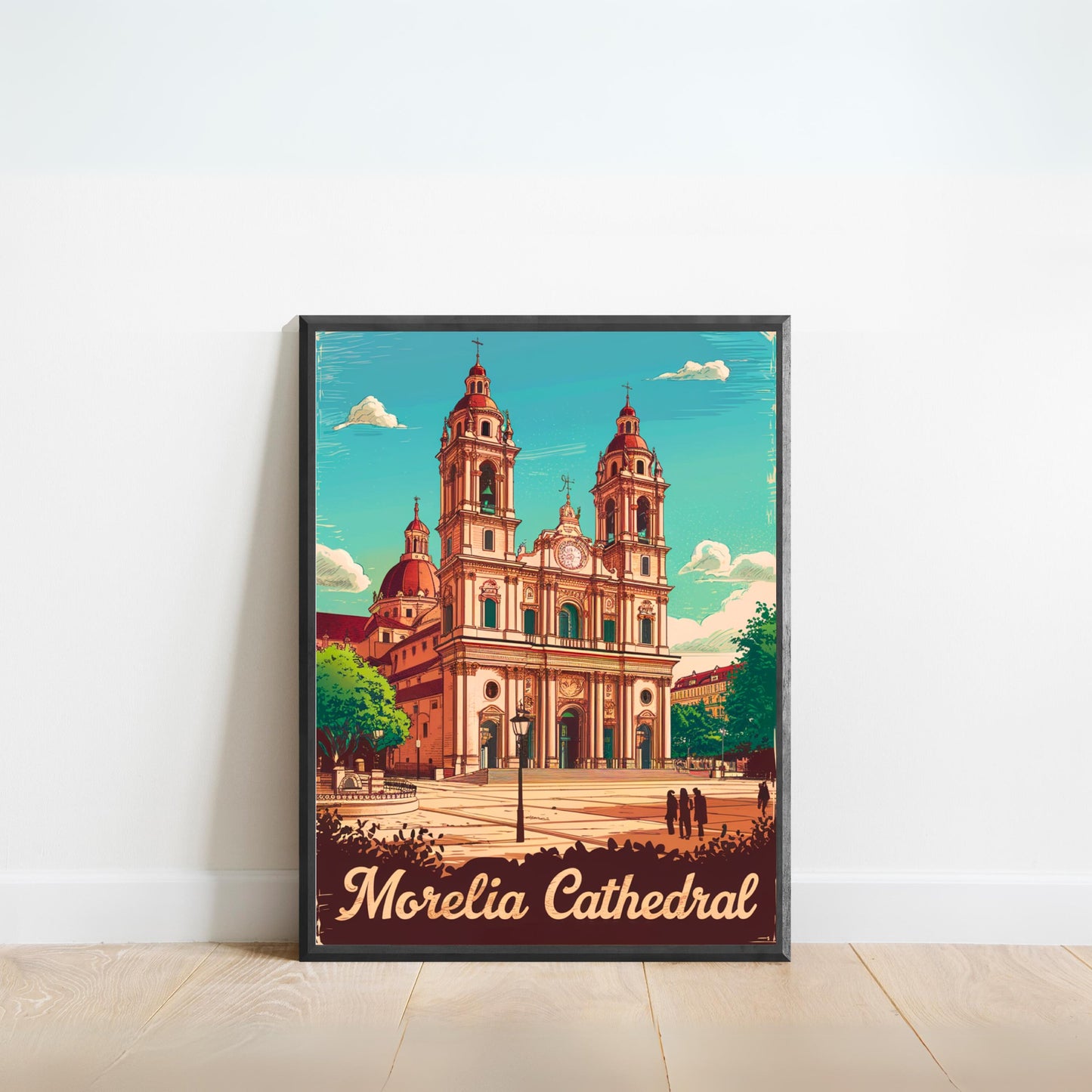 Morelia Cathedral Vintage Travel Poster - Sacred Sanctuary