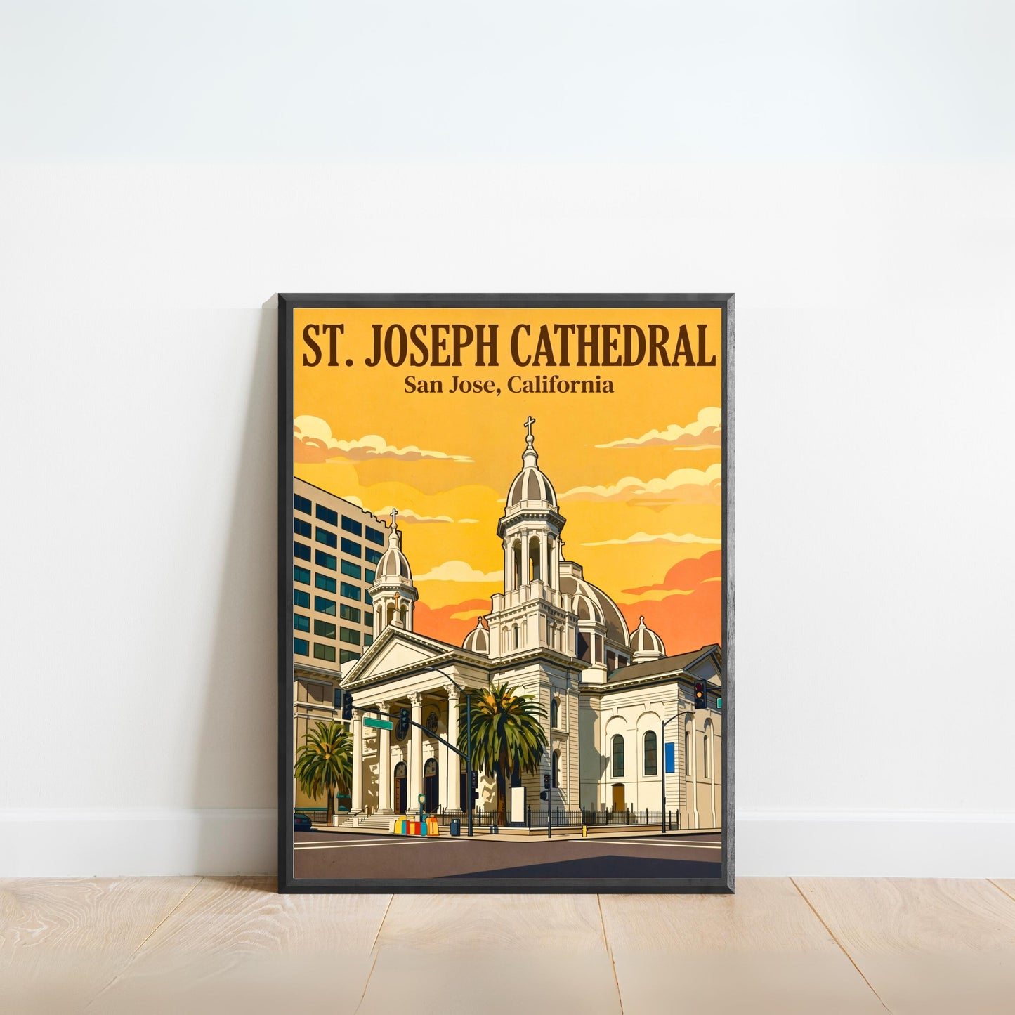 Cathedral Basilica of St. Joseph Vintage Travel Poster -  San Jose, California