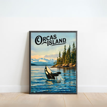 Orcas Island Vintage Travel Poster -  Washington