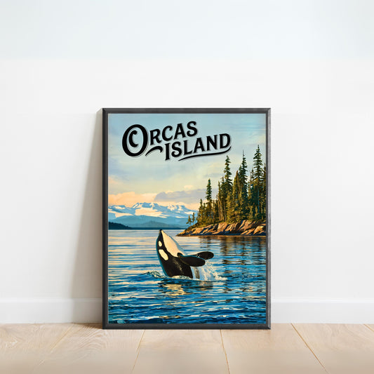 Orcas Island Vintage Travel Poster -  Washington