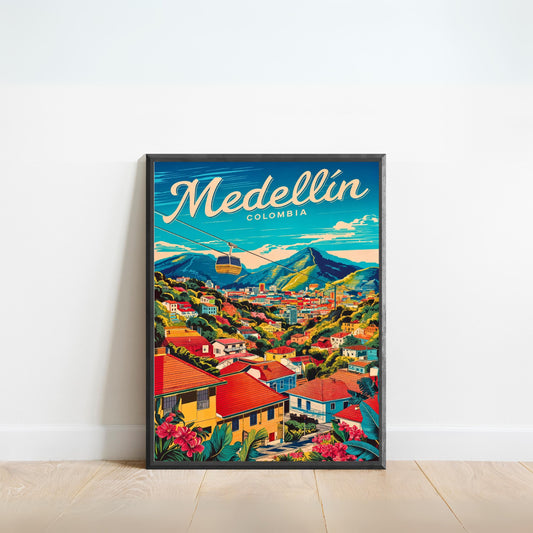 Medellín Vintage Travel Poster - The Stunning Landscape Spirit of Colombia