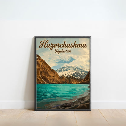 Hazorchashma Vintage Travel Poster -  Spring of Tajikistan