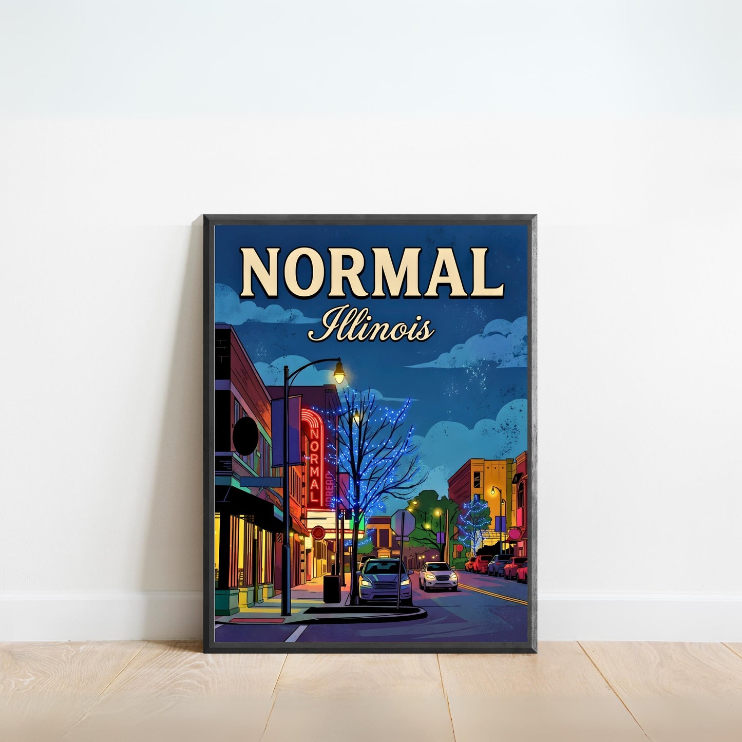 Normal, Illinois Vintage Travel Poster - Midnight in Uptown