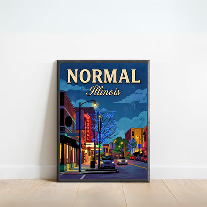 Normal, Illinois Vintage Travel Poster - Midnight in Uptown
