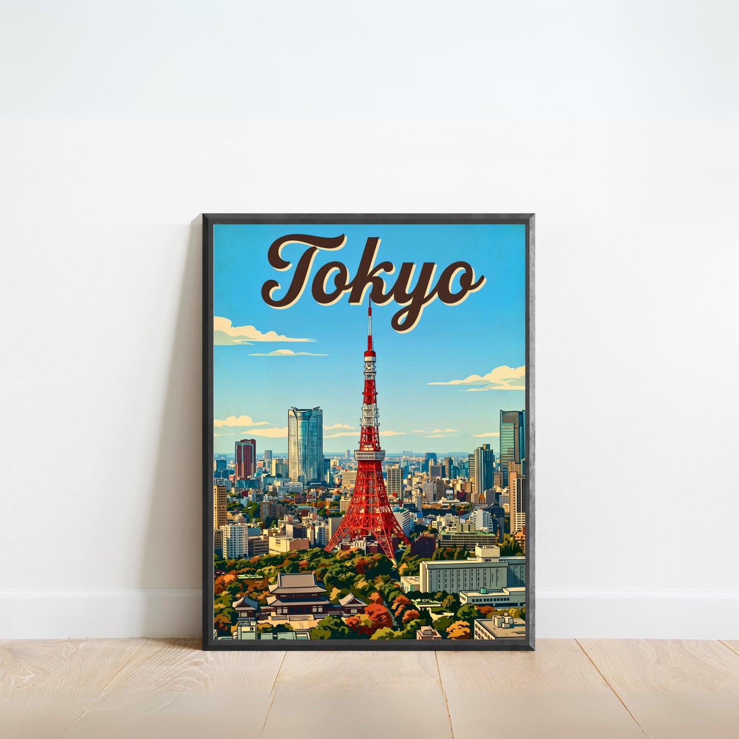 Tokyo Vintage Travel Poster - Stunning Iconic Japan Tower