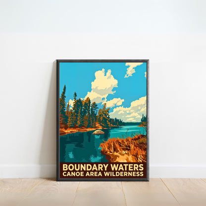 Boundary Waters Canoe Area Wilderness Vintage Travel Poster  - Escape