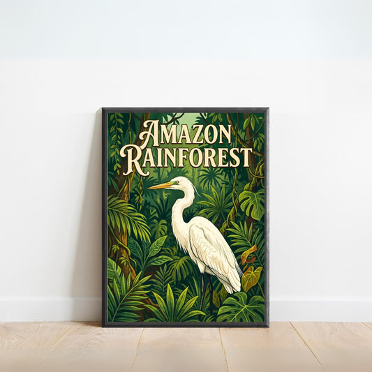 Amazon Rainforest Vintage Travel Poster - Secrets of the Jungle