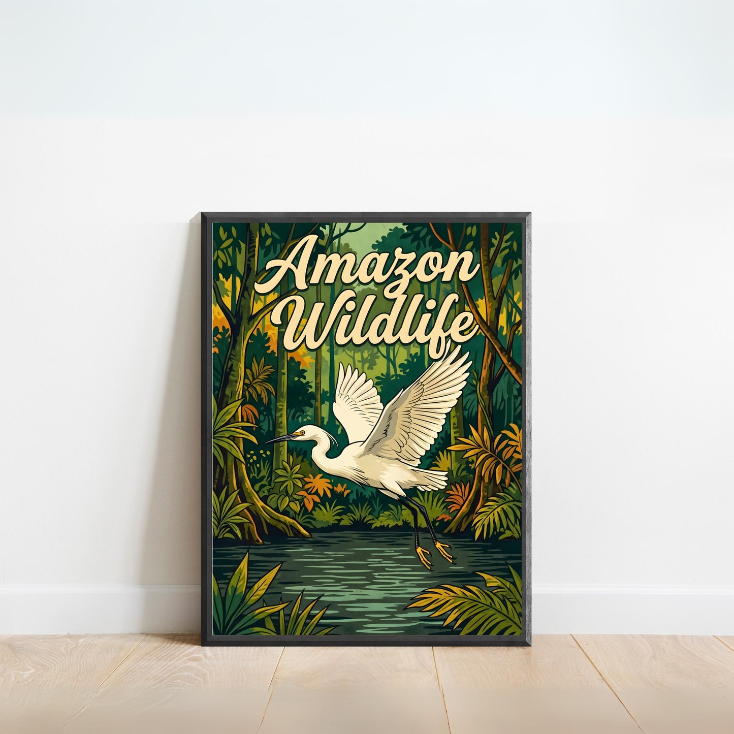 Amazon Rainforest Wildlife Vintage Travel Poster