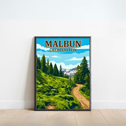 Malbun Vintage Travel Poster - Explore Mountains