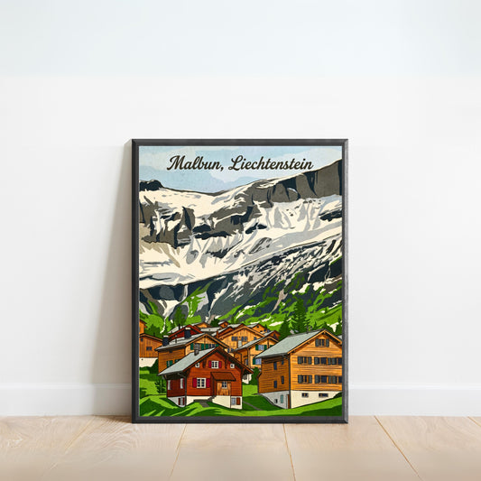 Malbun Vintage Travel Poster - Liechtenstein