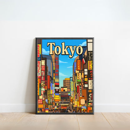 Tokyo Vintage Travel Poster - Neon Street
