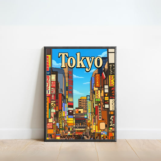 Tokyo Vintage Travel Poster - Neon Street