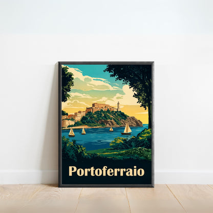 Portoferraio Vintage Travel Poster  - Harbor of History