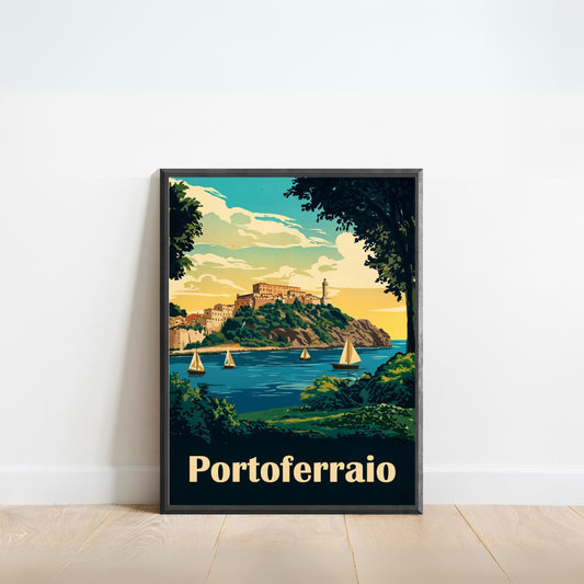 Portoferraio Vintage Travel Poster  - Harbor of History