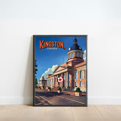 Kingston Vintage Travel Poster - The Heart of Downtown