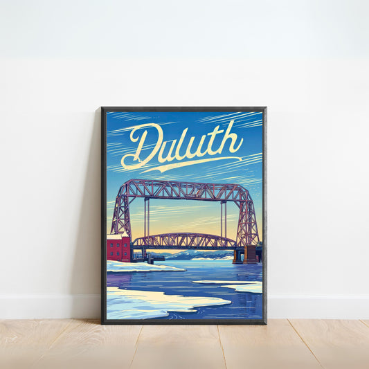Duluth Vintage Travel Poster - Winter in Minnesota