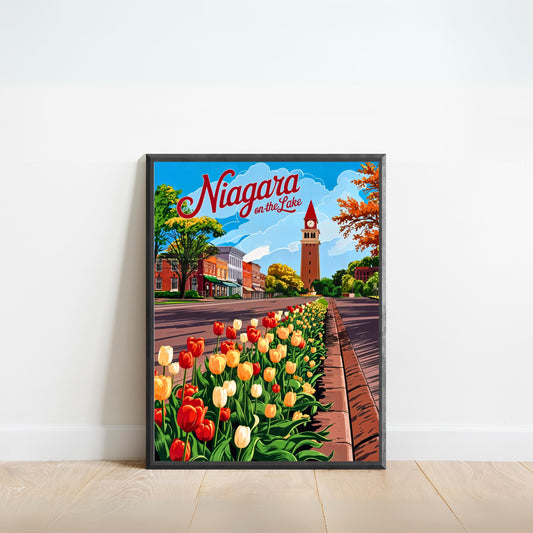 Niagara-on-the-Lake Vintage Travel Poster - Where Flowers Line the Streets
