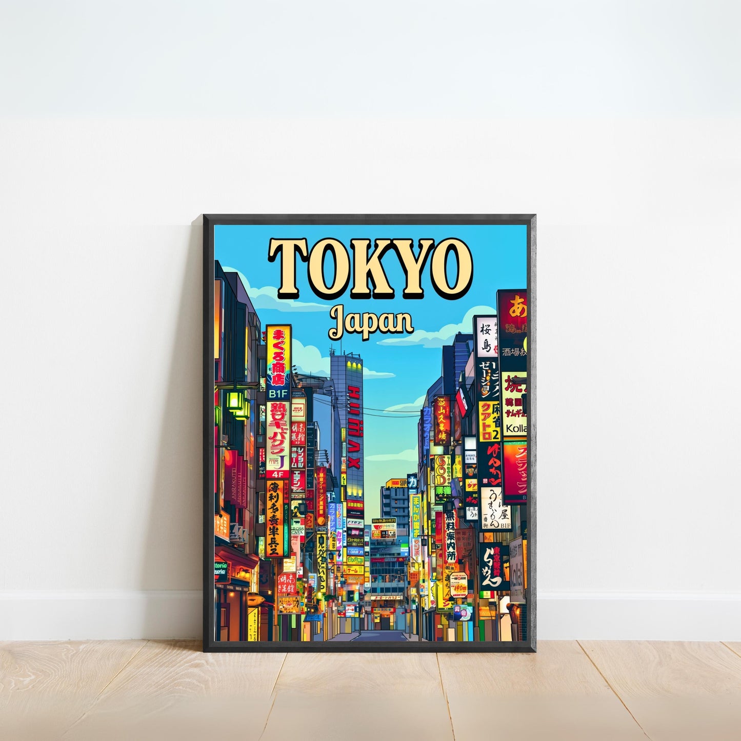 Tokyo Vintage Travel Poster - Night Signs