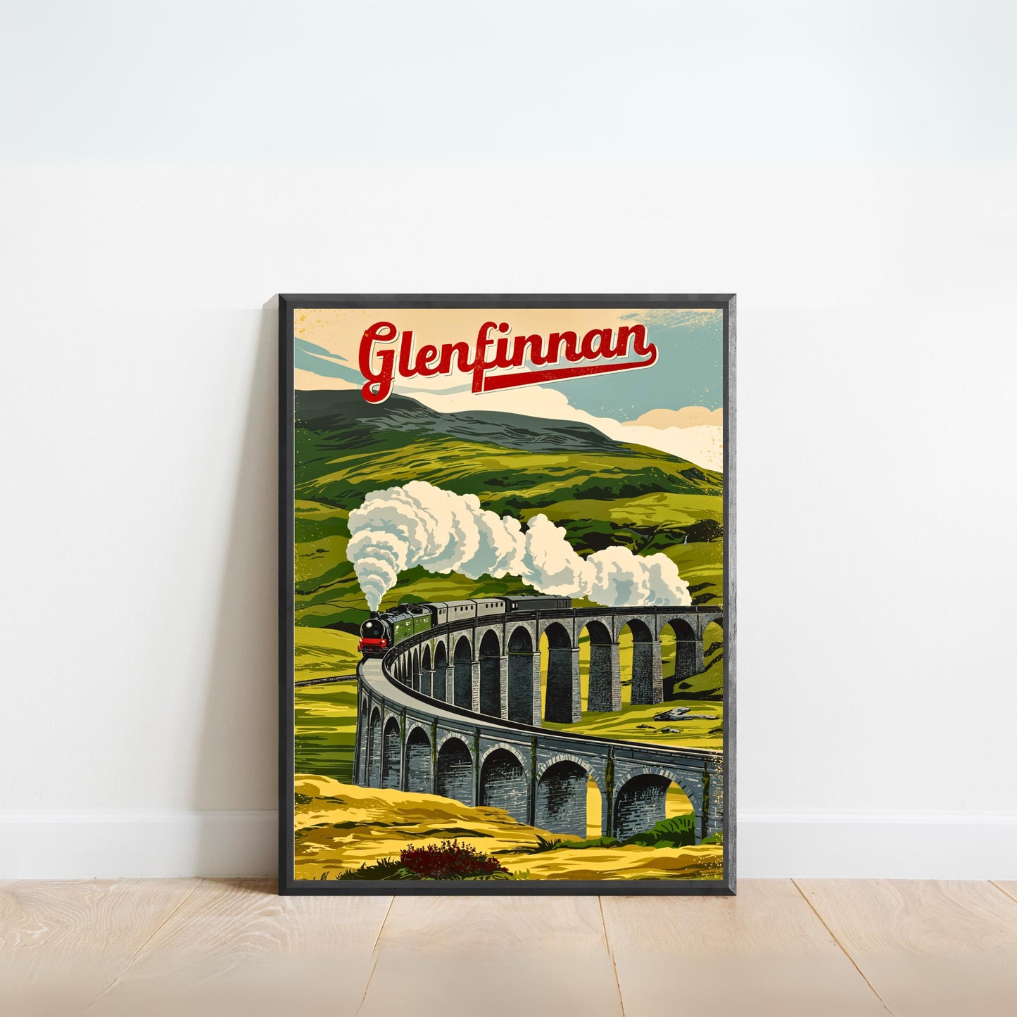 Glinfennan Vintage Travel Poster - Iconic England Train Rail Way
