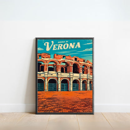 Verona, Italy Vintage Travel Poster - Italy's Historical Site