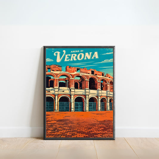Verona, Italy Vintage Travel Poster - Italy's Historical Site