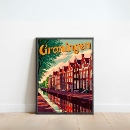 Groningen Vintage Travel Poster