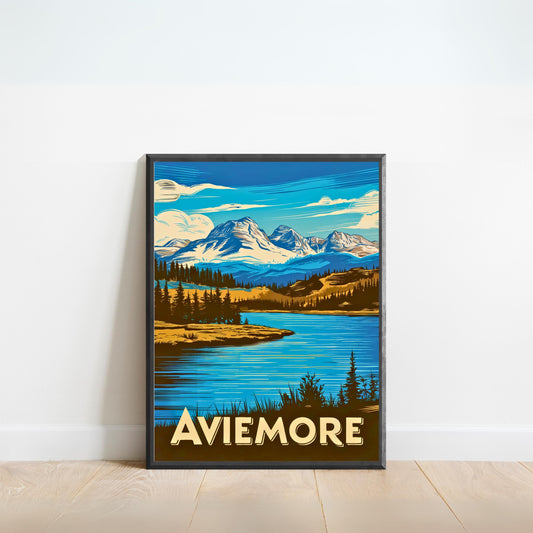 Aviemore Vintage Travel Poster - Scottish Highlands