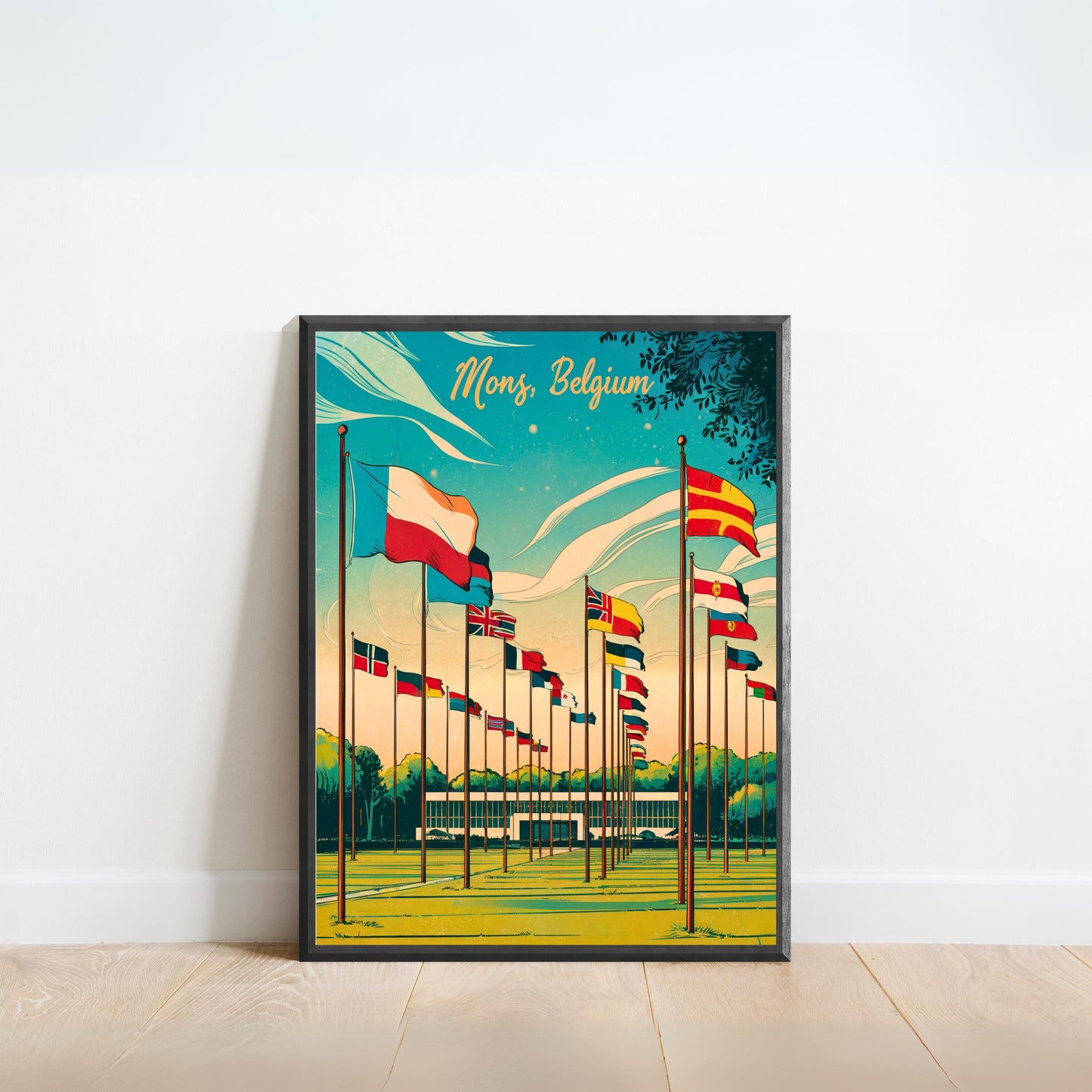 Mons, Belgium Travel Poster - Supreme Headquarters Allied Powers Europe (SHAPE)