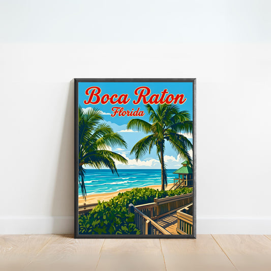 Boca Raton Vintage Travel Poster