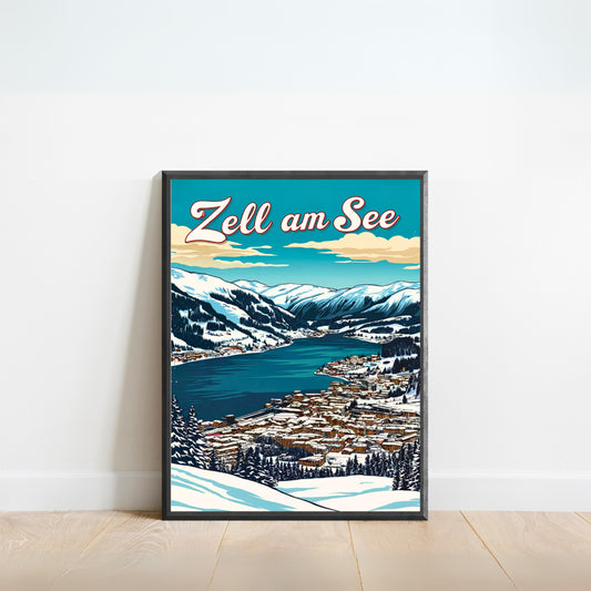 Zell am See Vintage Travel Poster - Austria’s Snowy Escape
