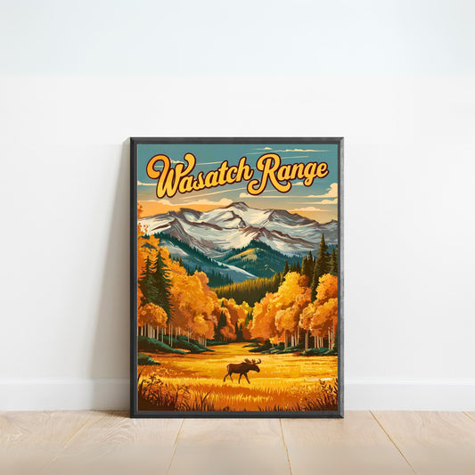 Wasatch Range Vintage Travel Poster - Stunning Mountains