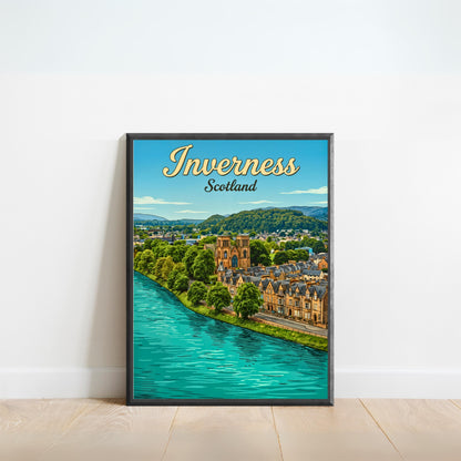 Inverness Vintage Travel Poster - Scottish City View