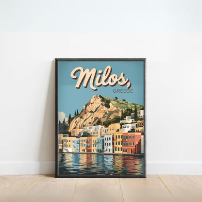 Milos Vintage Travel Poster - Relaxed Island Vibes