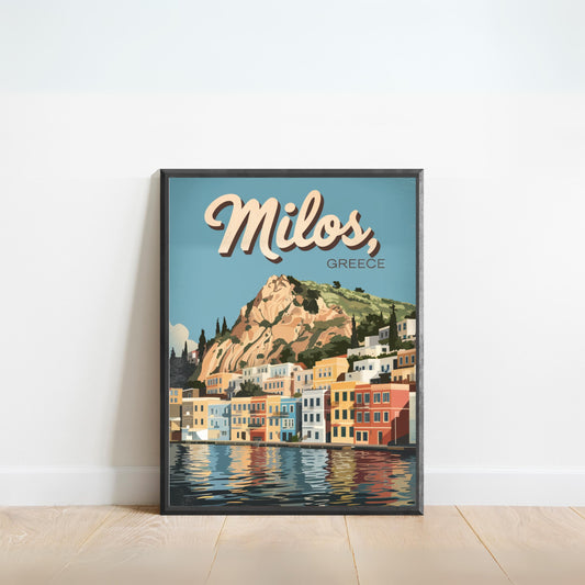 Milos Vintage Travel Poster - Relaxed Island Vibes
