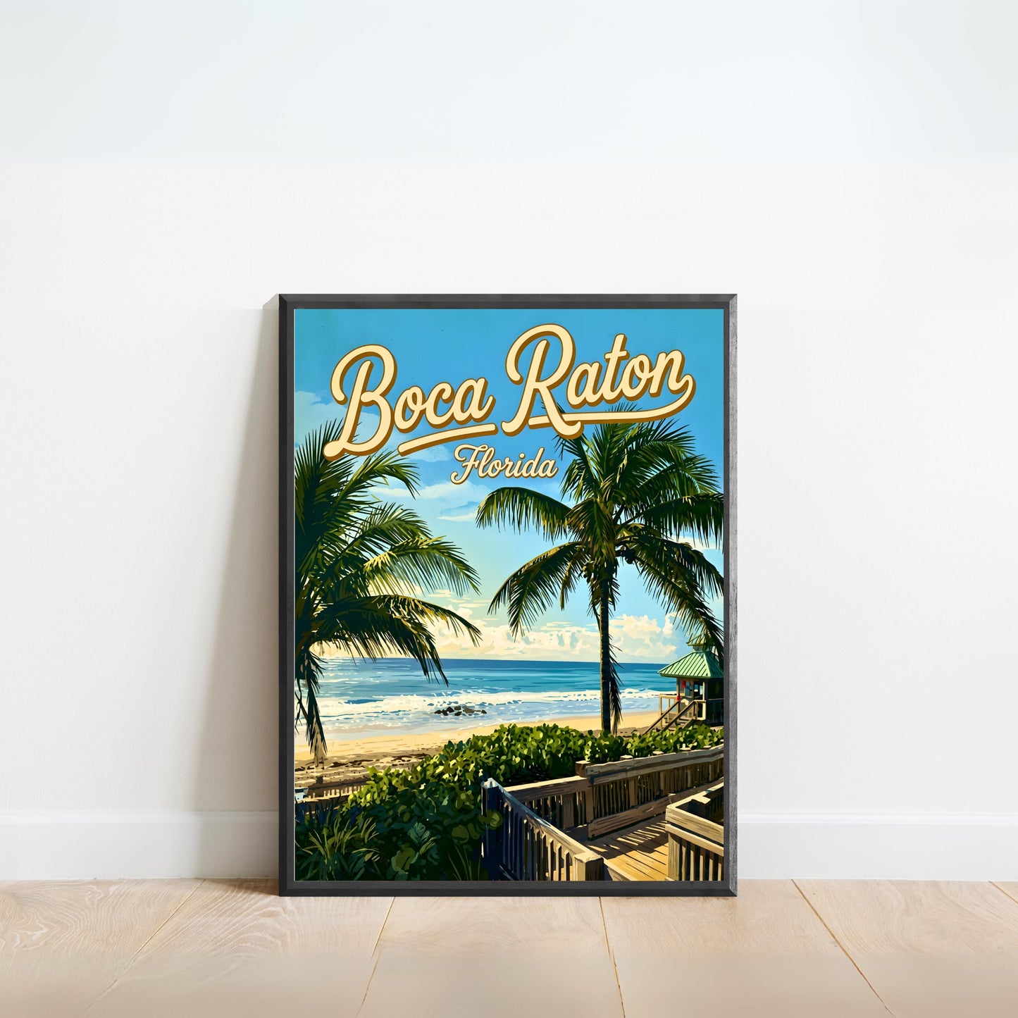 Boca Raton Vintage Travel Poster - A Touch of Coastal Luxury